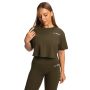 Tricou pentru femei Cropped Limitless Espresso - GymBeam S