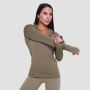 Hanorac de alergare pentru femei 1/2 Zip Pulse Vetiver - GymBeam S