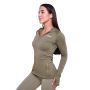 Hanorac de alergare pentru femei 1/2 Zip Pulse Vetiver - GymBeam S