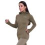 Hanorac de alergare pentru femei 1/2 Zip Pulse Vetiver - GymBeam S