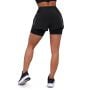 Pantaloni scurți de alergare pentru femei 2in1 Pulse Black - GymBeam L