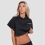 Hanorac pentru femei Relay Cropped Black - GymBeam S