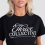 Tricou pentru femei cropped Thrive Black - GymBeam L