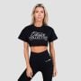 Tricou pentru femei cropped Thrive Black - GymBeam L