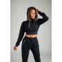 Hanorac pentru femei Essential Cropped Hoodie Black - STRIX S