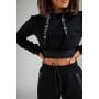 Hanorac pentru femei Essential Cropped Hoodie Black - STRIX S