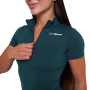 Tricou pentru femei Cropped Ignite Dark Green - GymBeam S