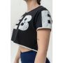 Tricou pentru femei Oversized Crop Top Game On Black - NEBBIA L