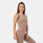 Maiou pentru femei Tank Top Ribbed Organic Cotton Brown - NEBBIA XS
