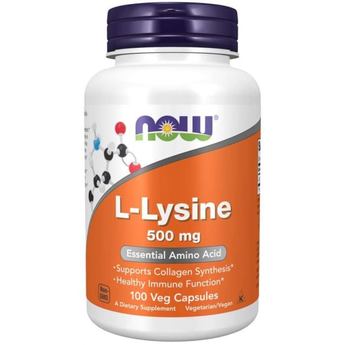 L-Lizină 500 mg Capsule Vegane - NOW Foods