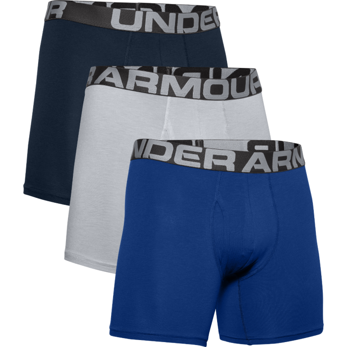 Boxeri UA Charged Cotton 6in 3 Pack Blue - Under Armour