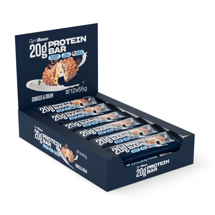 20 g Protein bar - GymBeam 55 g - ciocolată cu caramel