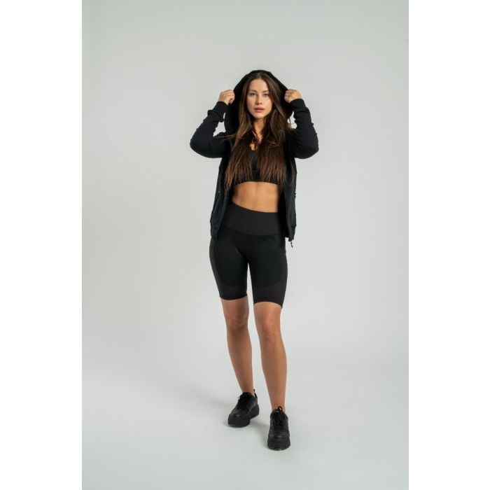 Hanorac pentru femei cu fermoar Nova Black - STRIX S