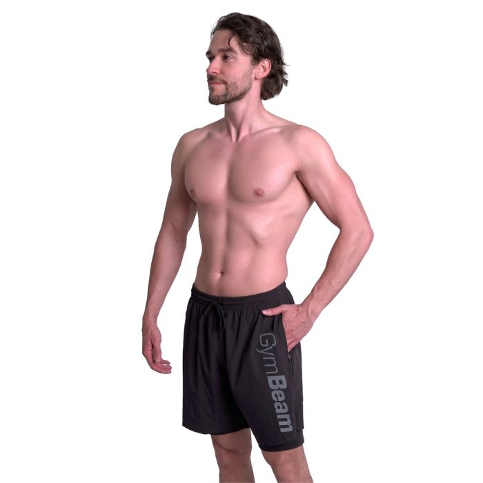 Pantaloni scurți 2in1 Essence Black - GymBeam M