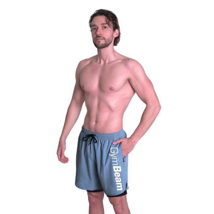 Pantaloni scurți 2in1 Essence Blue - GymBeam M