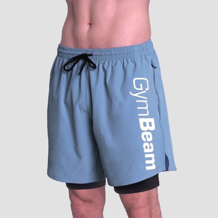Pantaloni scurți 2in1 Essence Blue - GymBeam M