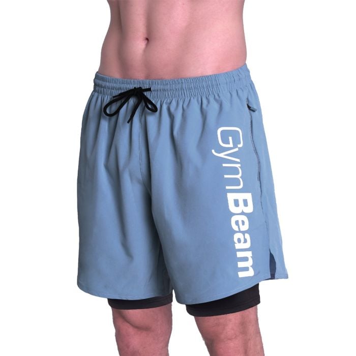 Pantaloni scurți 2in1 Essence Blue - GymBeam M