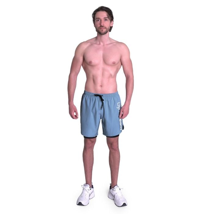 Pantaloni scurți 2in1 Essence Blue - GymBeam M