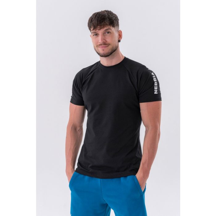 Tricou pentru bărbați Sporty Fit Essentials Black - NEBBIA