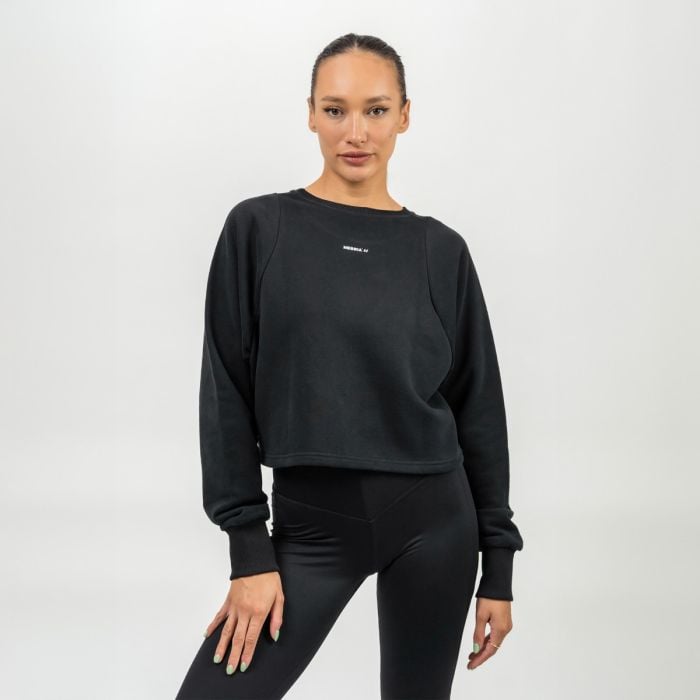 Hanorac Cropped Gym Spirit Black - NEBBIA L