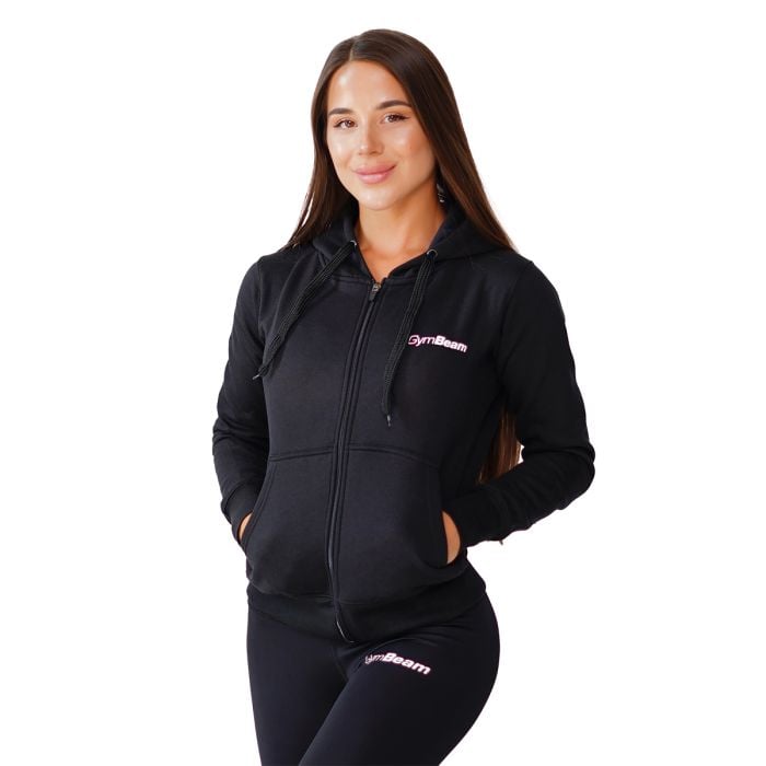 Hanorac pentru femei Zipper Hoodie Black - GymBeam M