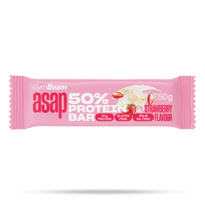 ASAP 50% Protein Bar – GymBeam 50 g - căpșuni 