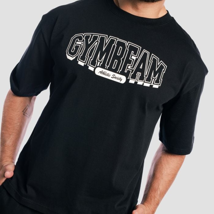 Tricou Boxy Athletic Society Black - GymBeam XL