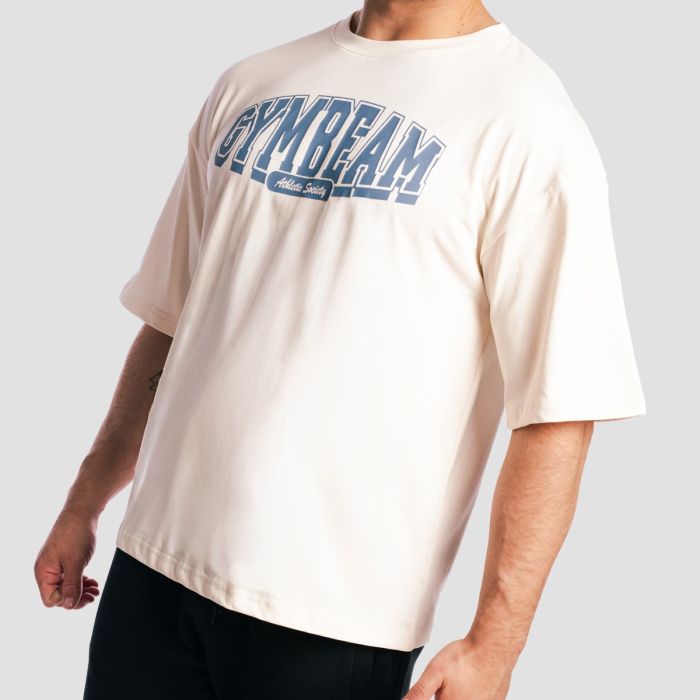 Tricou Boxy Athletic Society Cream - GymBeam XL