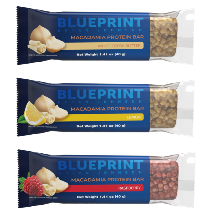 Batoane proteice cu nuci de macadamia - Blueprint by Bryan Johnson 12 x 40 g