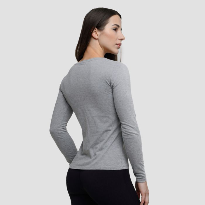 Top cu mânecă lungă pentru femei Basic Grey - GymBeam XXL