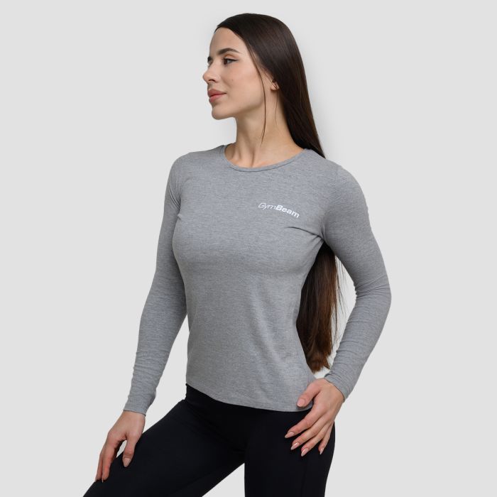 Top cu mânecă lungă pentru femei Basic Grey - GymBeam XXL