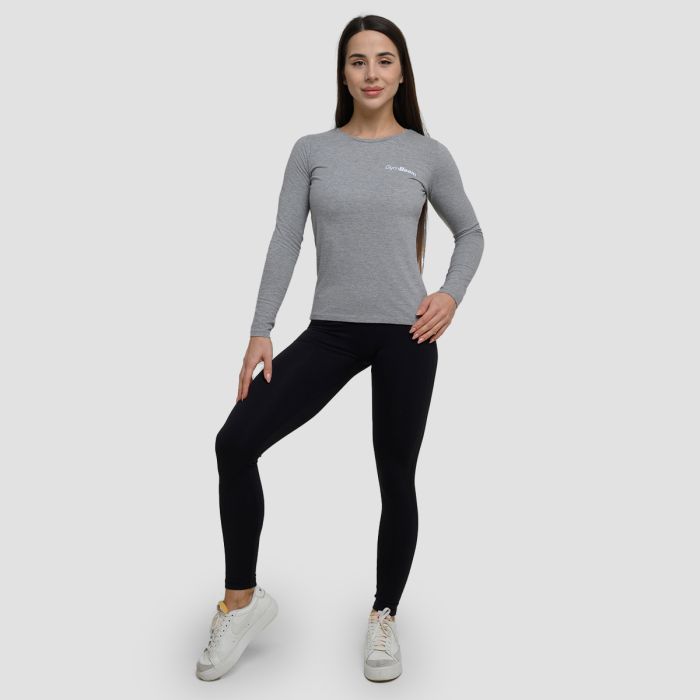 Top cu mânecă lungă pentru femei Basic Grey - GymBeam XXL