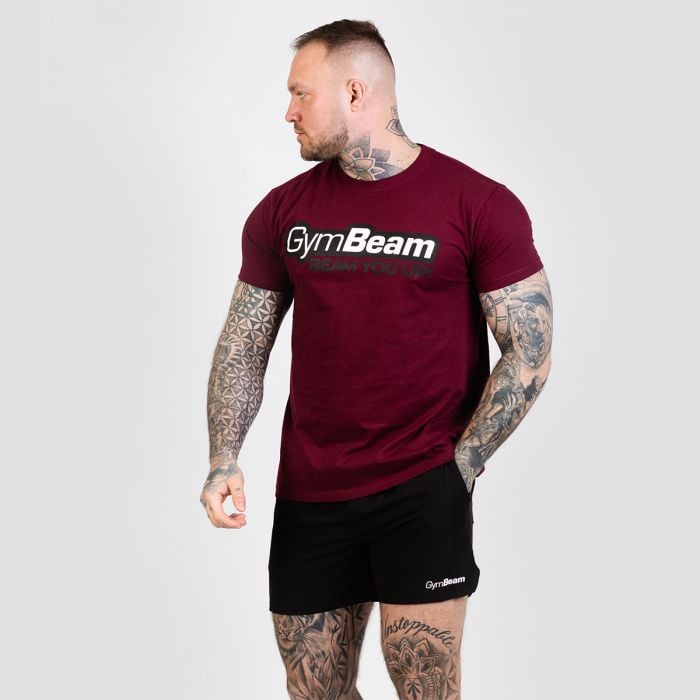Tricou Beam Burgundy - GymBeam L