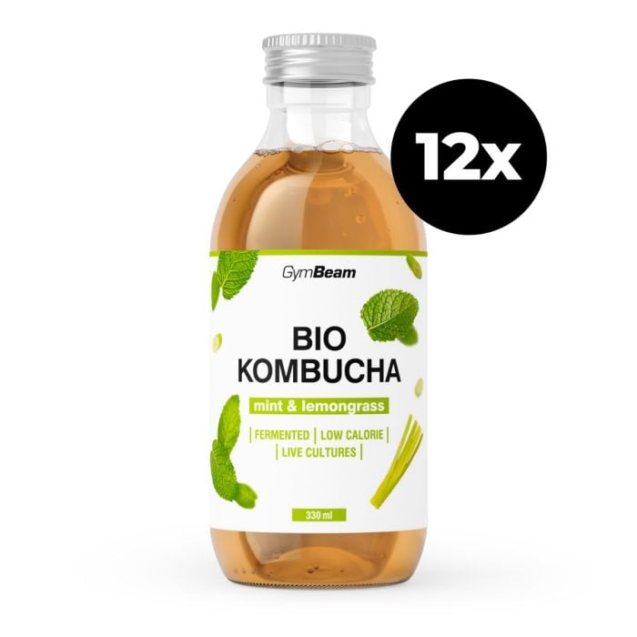 BIO Kombucha - GymBeam 330 ml - mentă & lemongrass