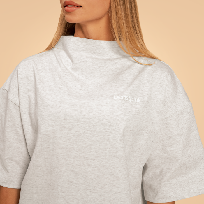 Tricou pentru femei Oversized Bliss Grey - BeastPink M