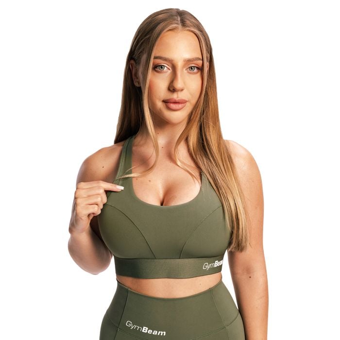 Sutien sport Combat Olive Grey - GymBeam S