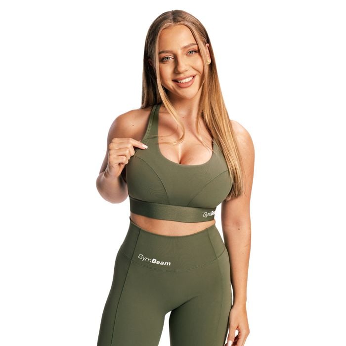 Sutien sport Combat Olive Grey - GymBeam S