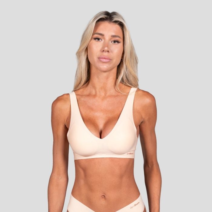 Sutien fără cusături Comfy Beige - GymBeam M