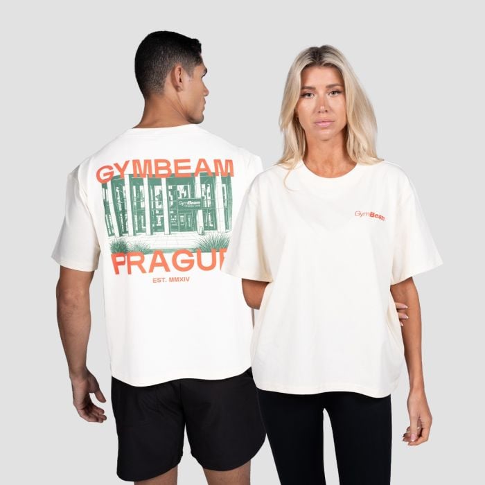 Tricou Prague Cream - GymBeam XXL
