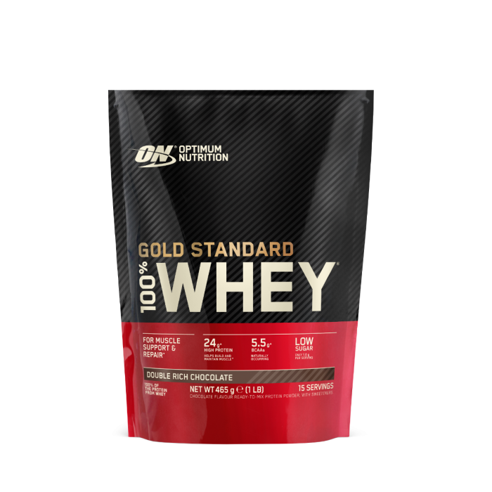 100% Whey Gold Standard - Optimum Nutrition 450 g - bogat în ciocolată