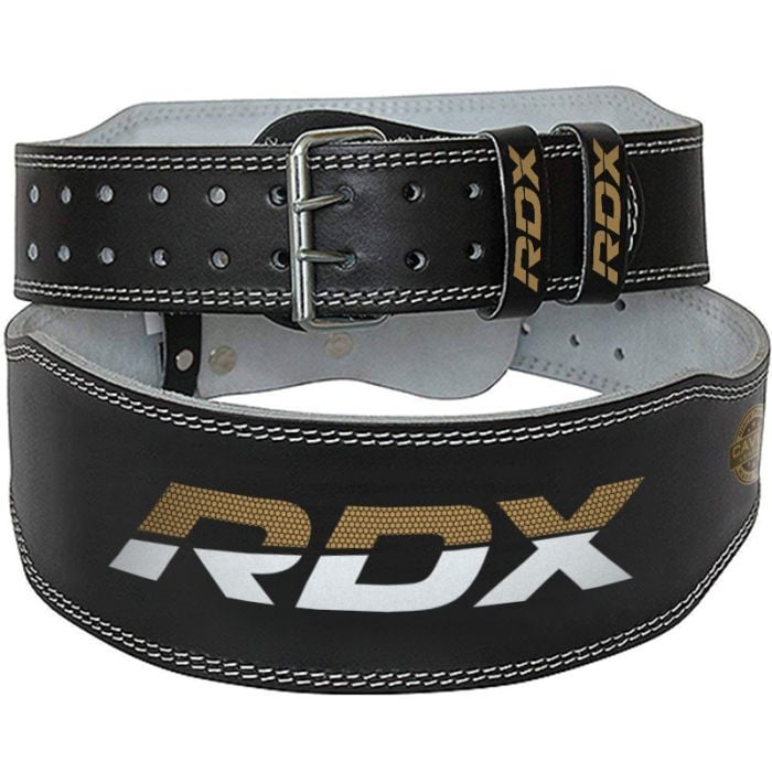 Centură fitness 6“ Leather Black/Gold - RDX Sports