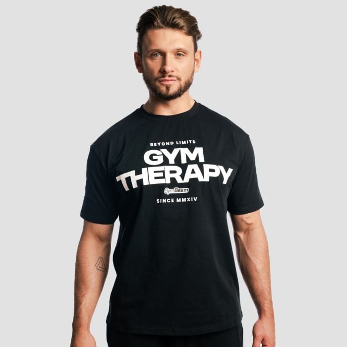Tricou Gym Therapy Black - GymBeam XL
