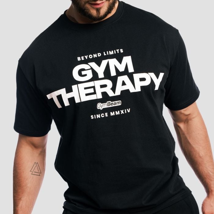 Tricou Gym Therapy Black - GymBeam XL