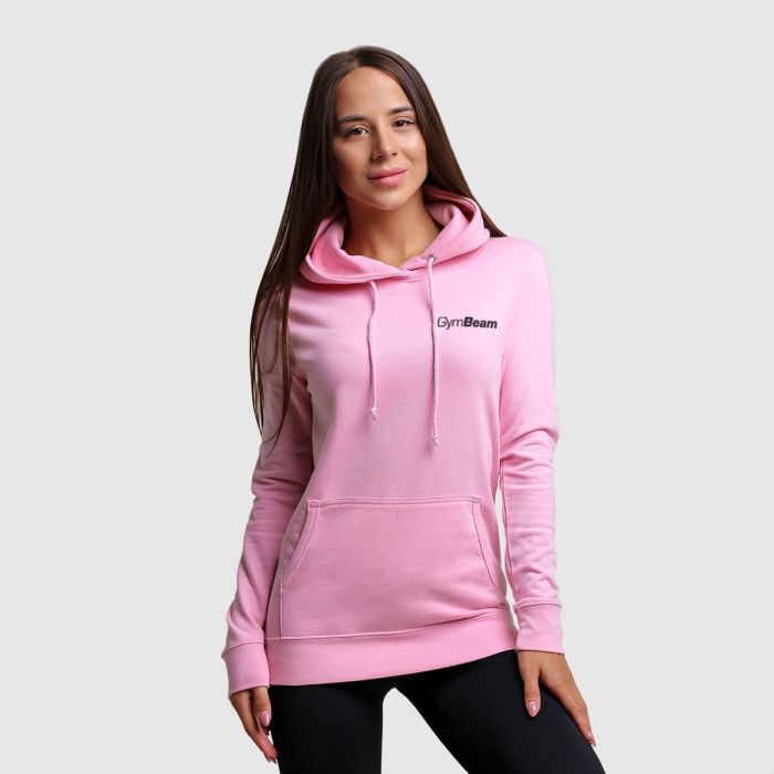 Hanorac pentru femei PRO Hoodie Baby pink - GymBeam L - pink - white