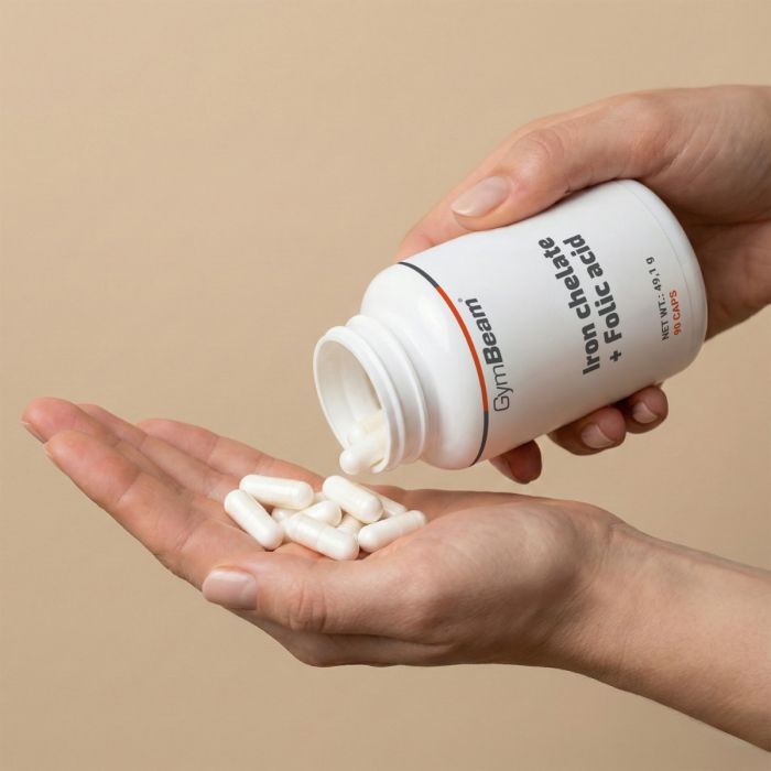 Fier chelat + acid folic - GymBeam 90 caps.