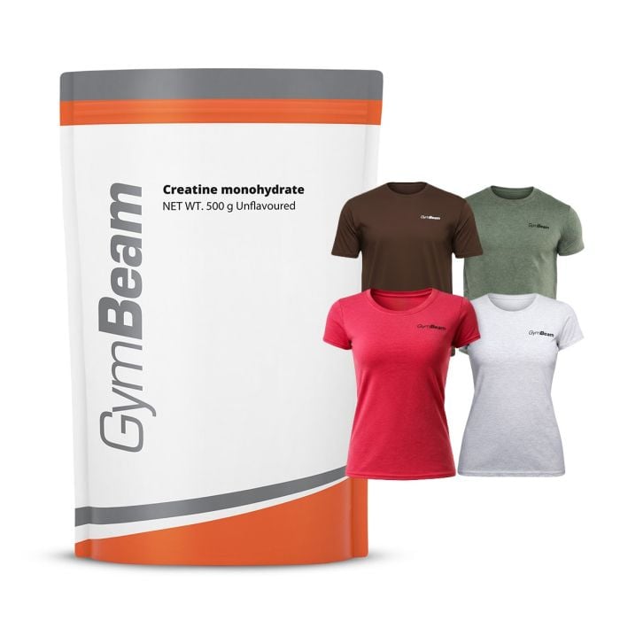 Creatină Monohidrată 100% - GymBeam 500 g - fără aromă - 01