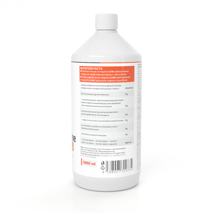 L-Carnitină - GymBeam 500 ml - portocală