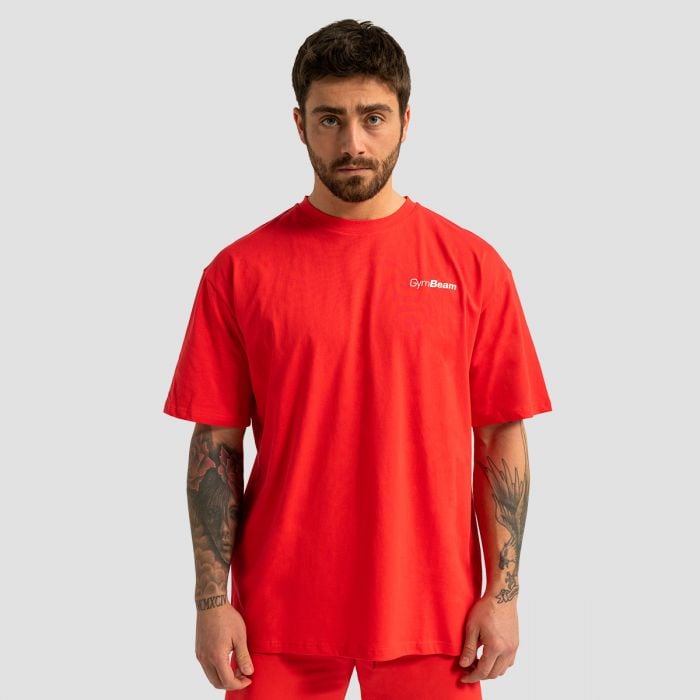 Tricou Oversized Limitless Hot Red - GymBeam