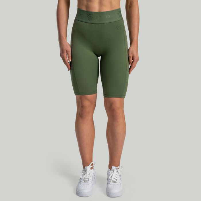 Pantaloni scurți pentru femei Biker Lunar Cedar Green - STRIX