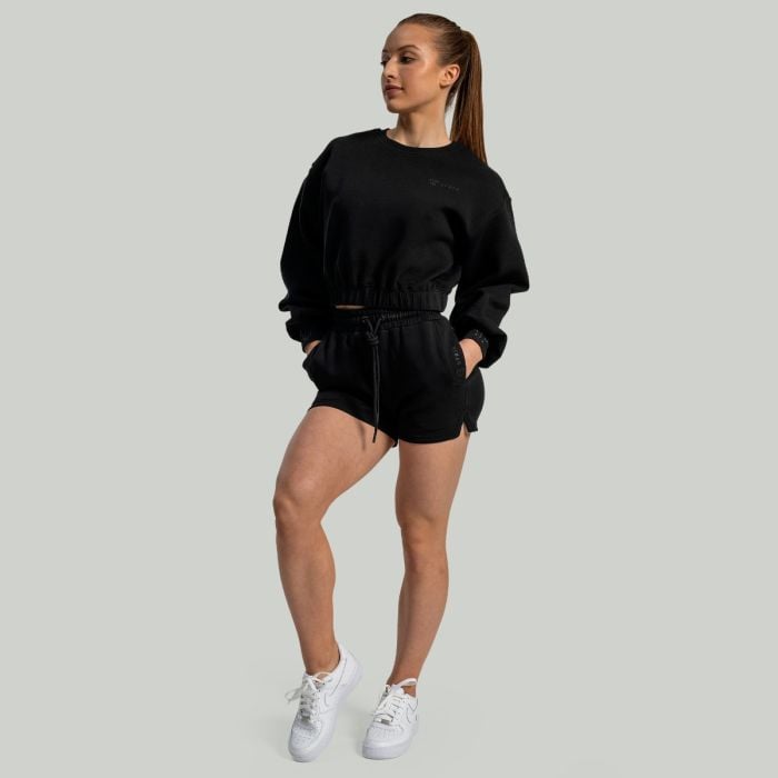 Hanorac pentru femei Lunar Cropped Black - STRIX M